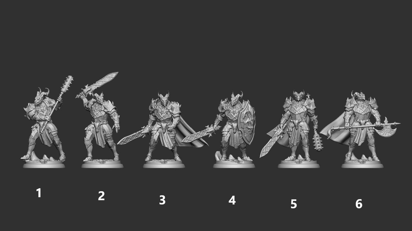 Dragonborn Knights from "Hoard of the Green Dragon" by White Werewolf Tavern Miniatures