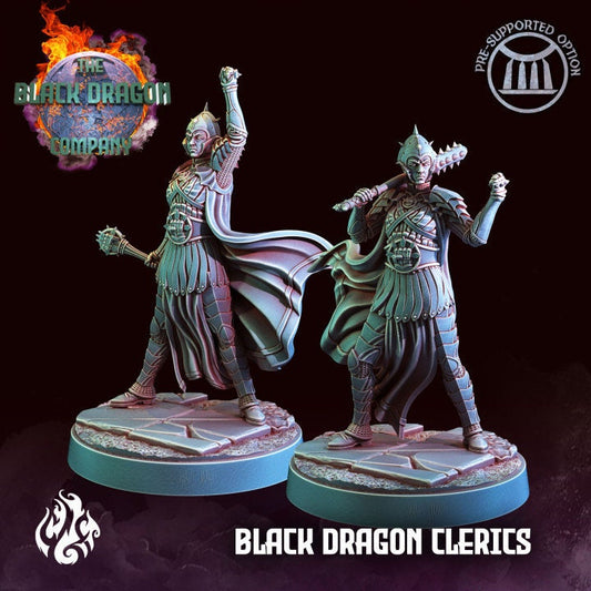 Black Dragon Clerics from "Black Dragon Company" by Crippled God Foundry Miniatures RPG