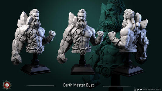 Earth Master Bust from "4 Elements" by White Werewolf Tavern Miniatures RPG
