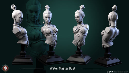Water Master Bust from "4 Elements" by White Werewolf Tavern Miniatures RPG