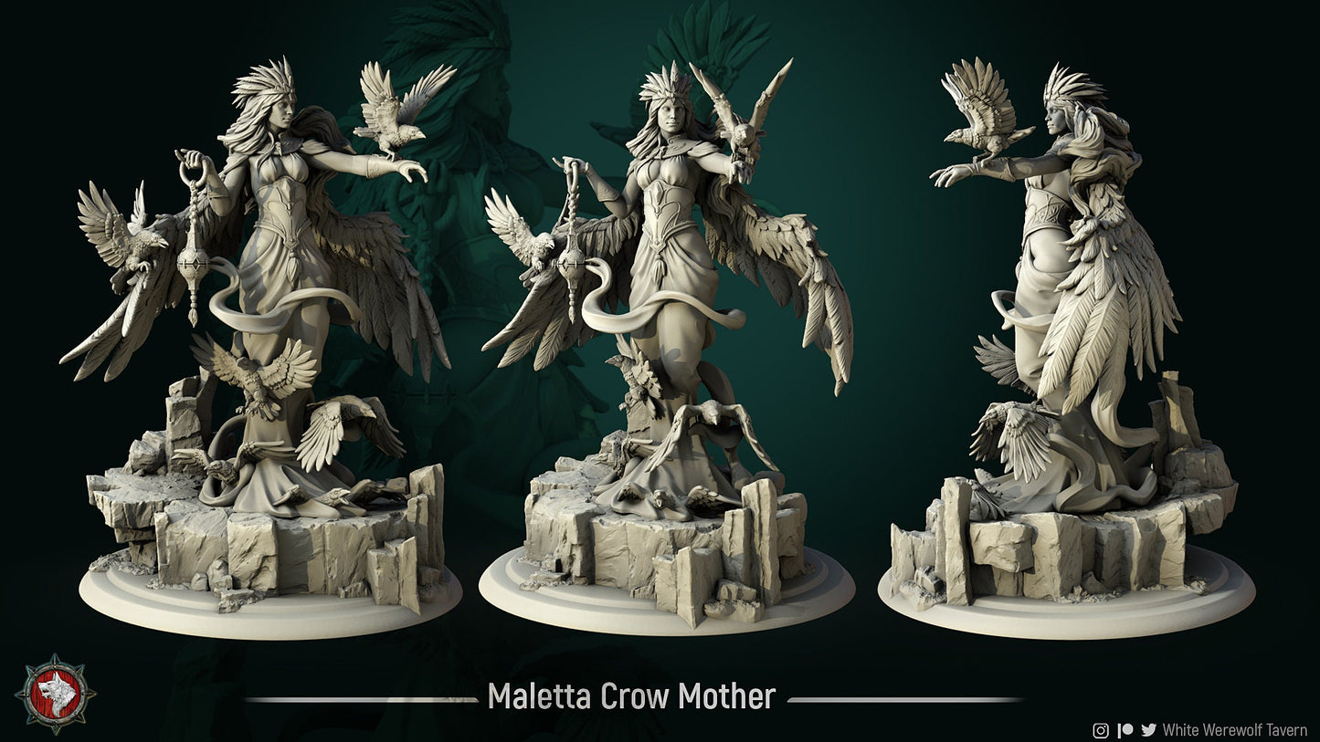 Maletta the Crow Mother from "Raven Invasion" by White Werewolf Tavern Miniatures RPG