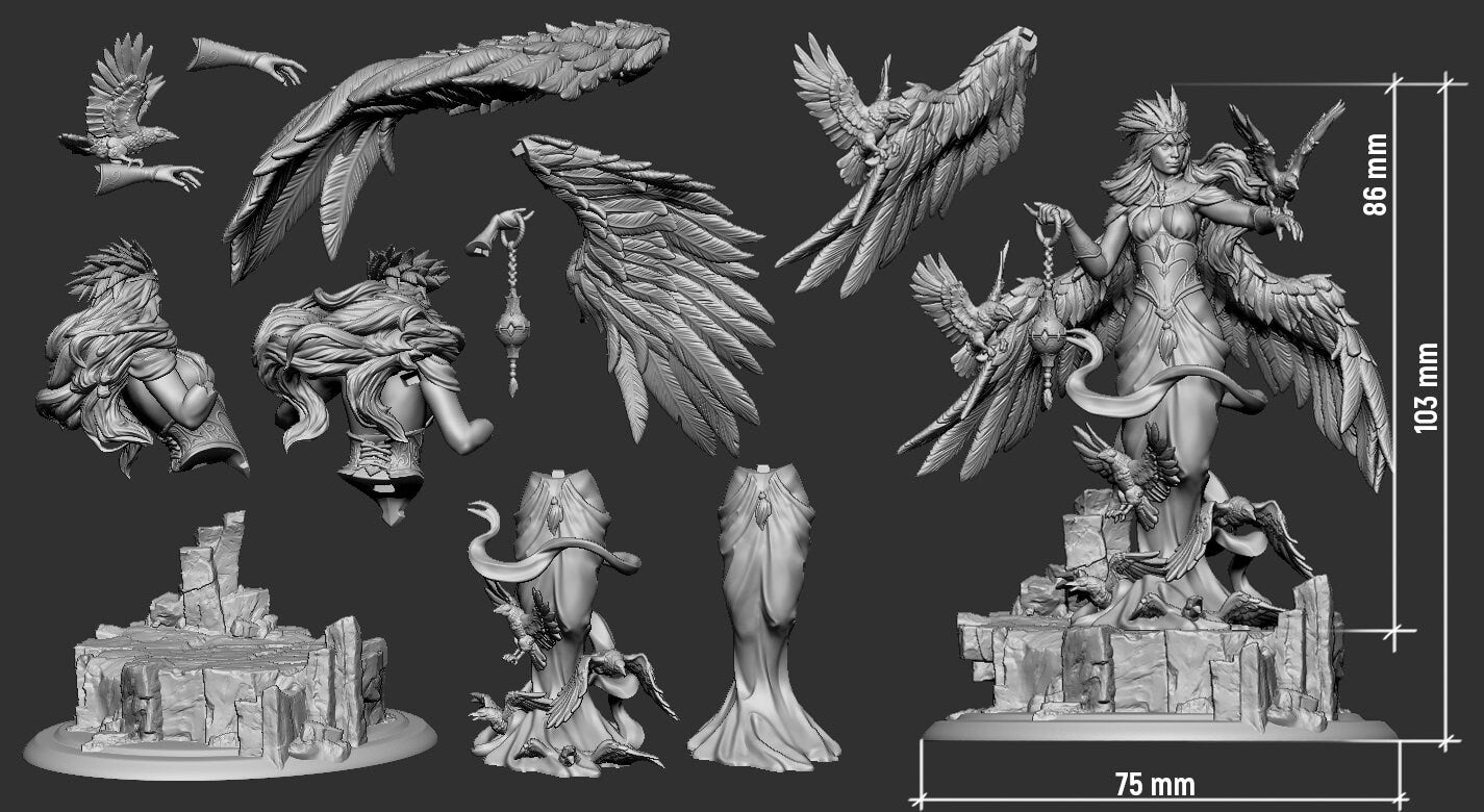 Maletta the Crow Mother from "Raven Invasion" by White Werewolf Tavern Miniatures RPG