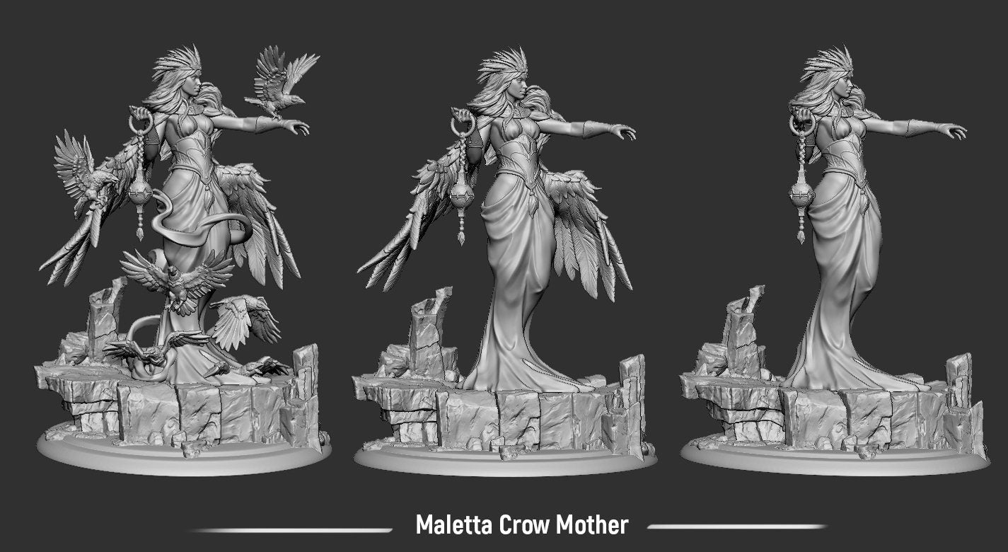 Maletta the Crow Mother from "Raven Invasion" by White Werewolf Tavern Miniatures RPG
