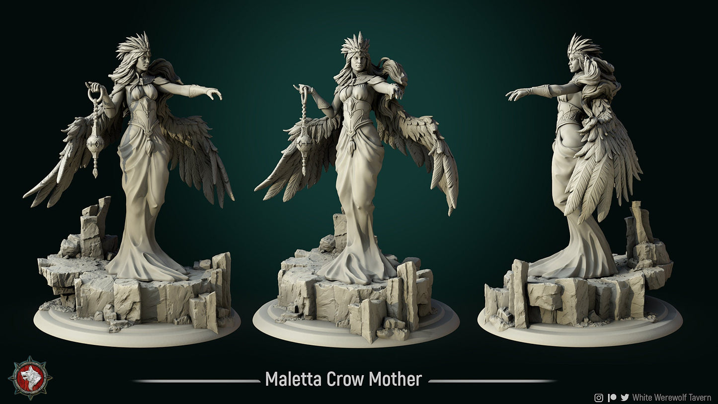 Maletta the Crow Mother from "Raven Invasion" by White Werewolf Tavern Miniatures RPG