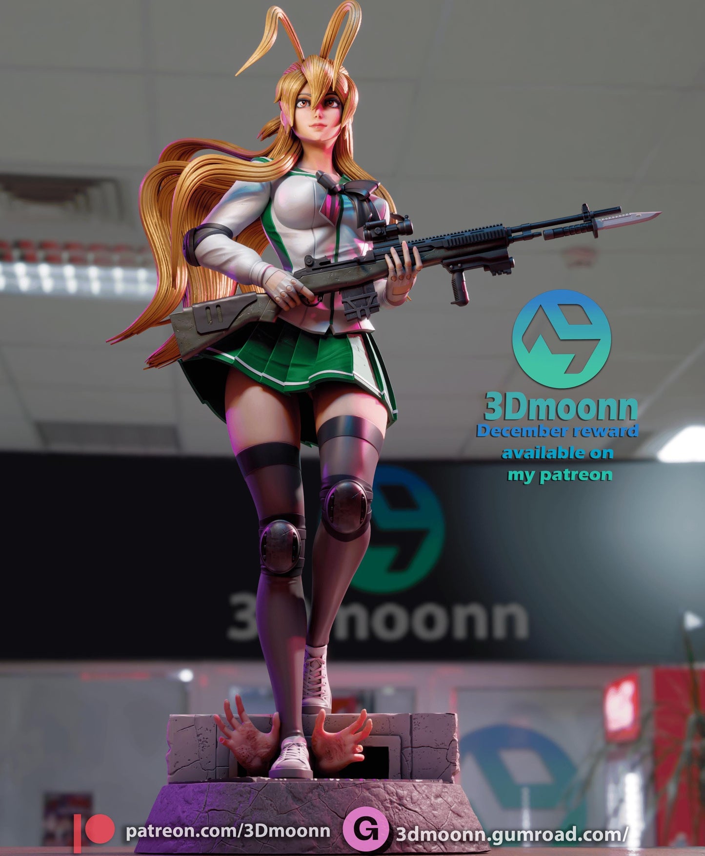 Rei Miyamoto Statue Model Kit by 3Dmoonn