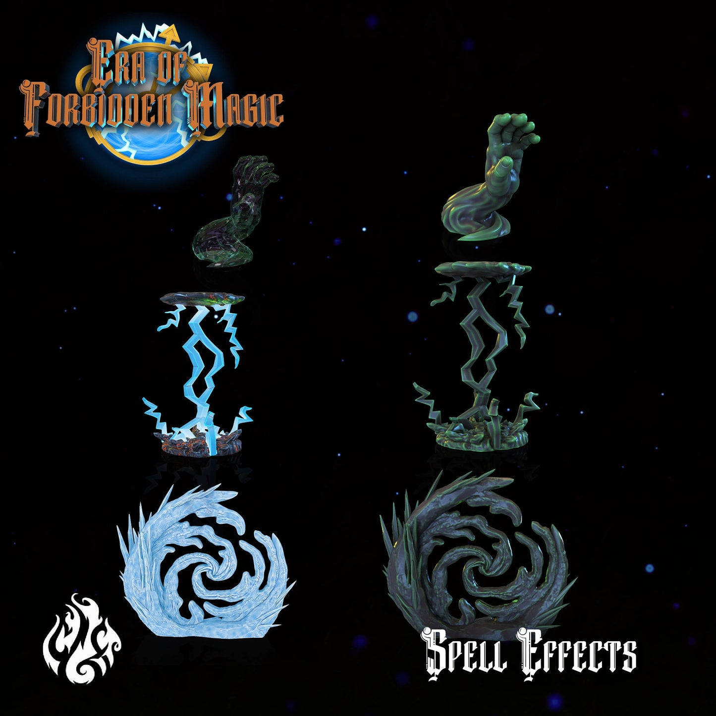 Spell Effects from "Era of Forbidden Magic" by Crippled God Foundry Miniatures