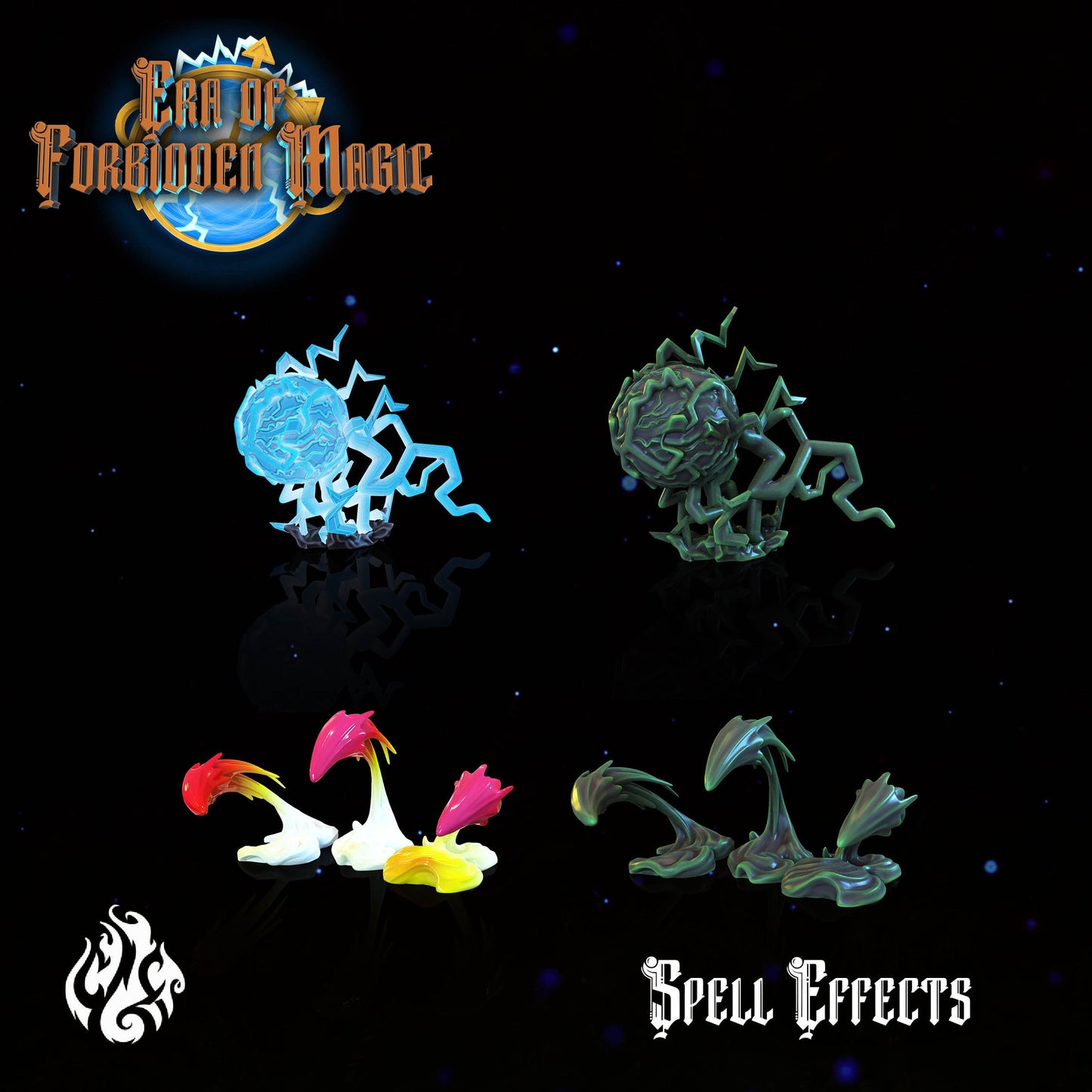 Spell Effects from "Era of Forbidden Magic" by Crippled God Foundry Miniatures