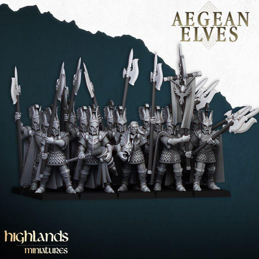 Mycenaean Guard Unit of Aegean Elves  by Highland Miniatures