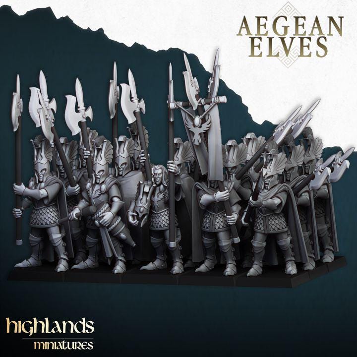 Mycenaean Guard Unit of Aegean Elves  by Highland Miniatures