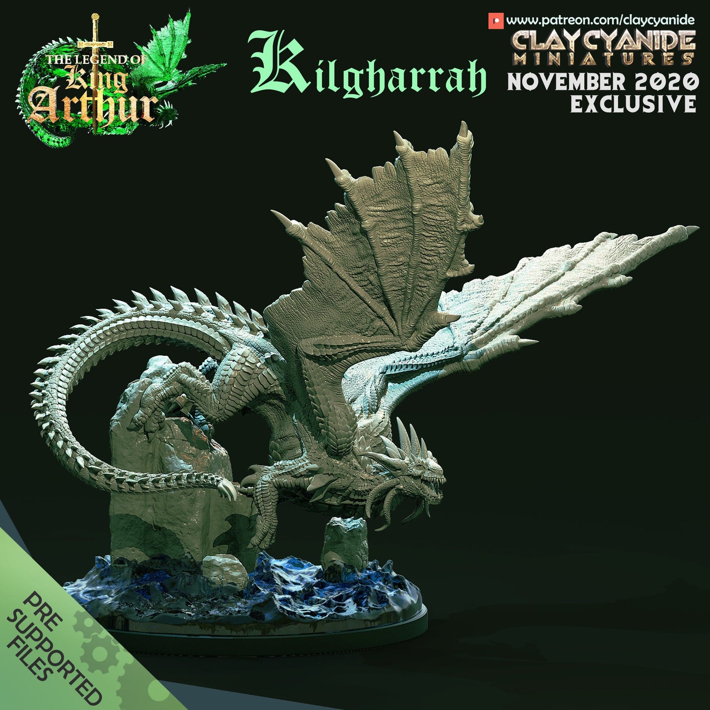 Khilgharrah from "Legend of King Arthur" by Clay Cyanide Miniatures