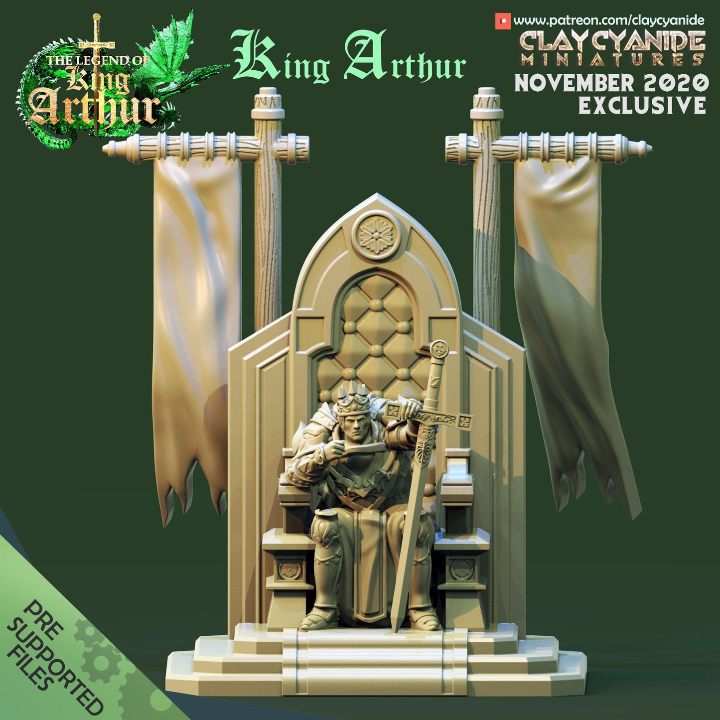 King Arthur from "Legend of King Arthur" by Clay Cyanide Miniatures