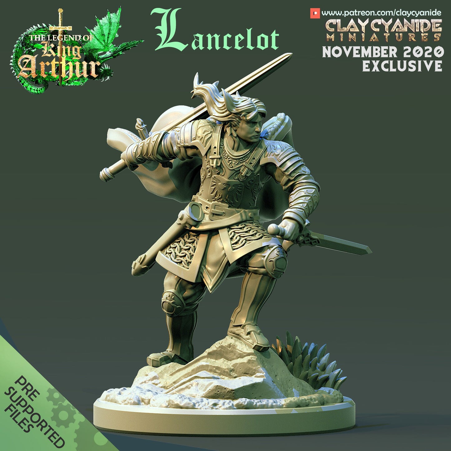 Lancelot from "Legend of King Arthur" by Clay Cyanide Miniatures