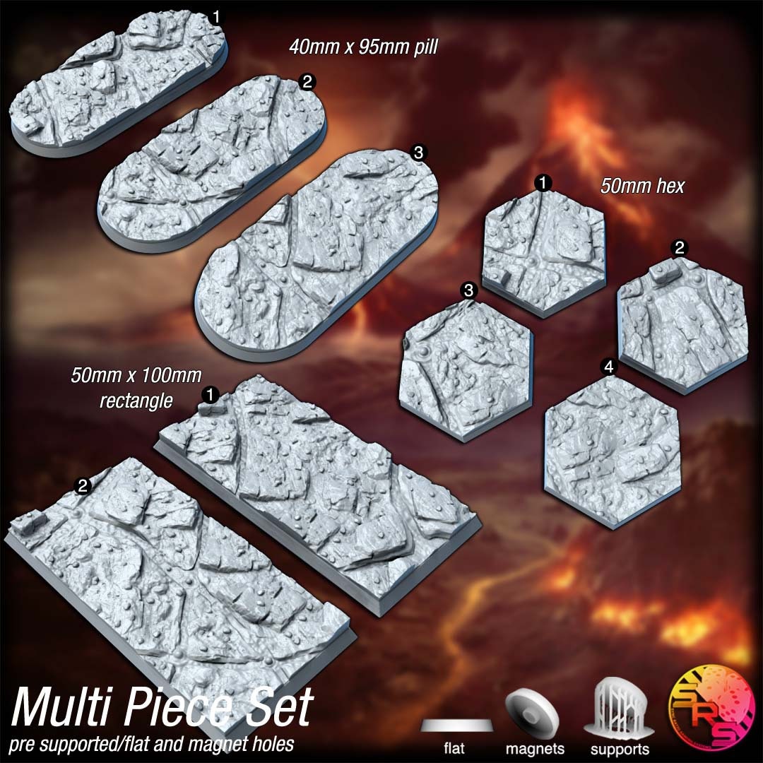 Volcano Bases by Where Legends Stand Miniatures