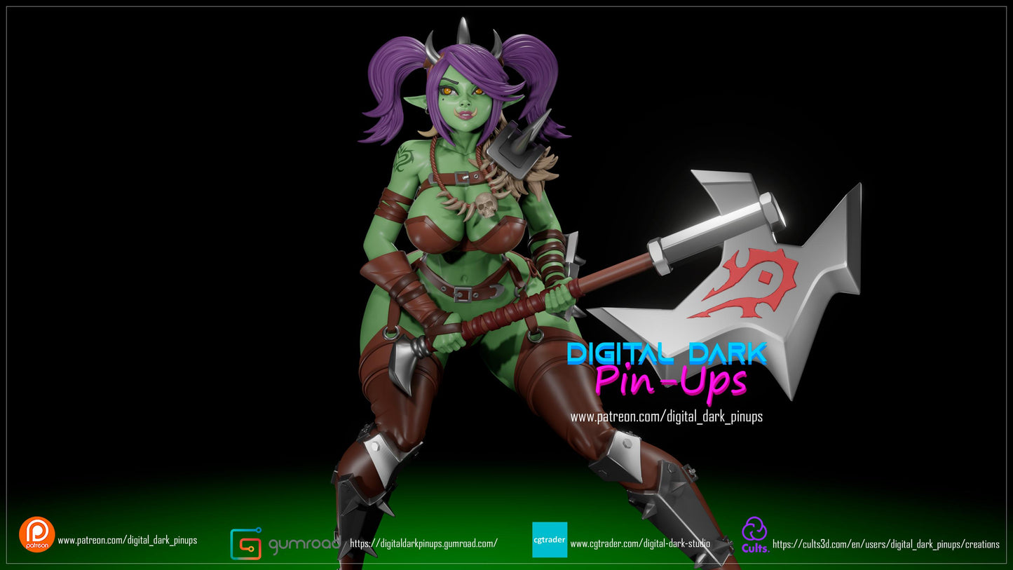 Orc Warrior Pin Up Miniature Statue Kit