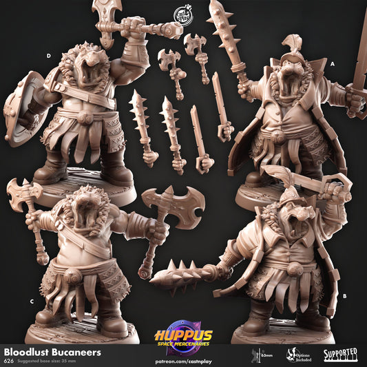 Huppus Bloodlust Bucaneers from "Space Mercenaries" by Cast N Play Miniatures