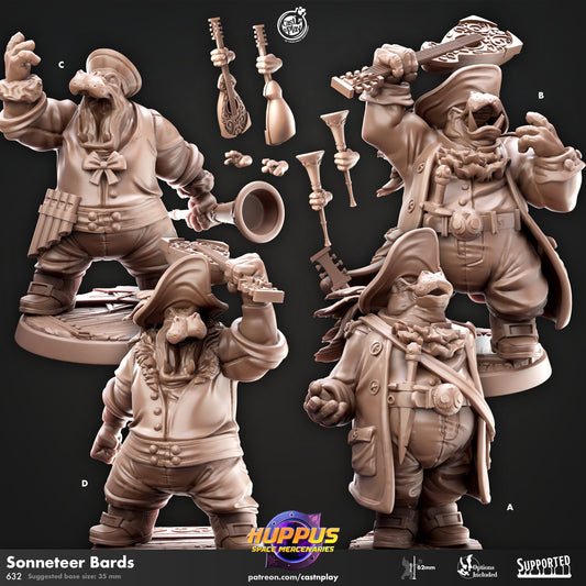 Huppus Sonneteer Bards from "Space Mercenaries" by Cast N Play Miniatures