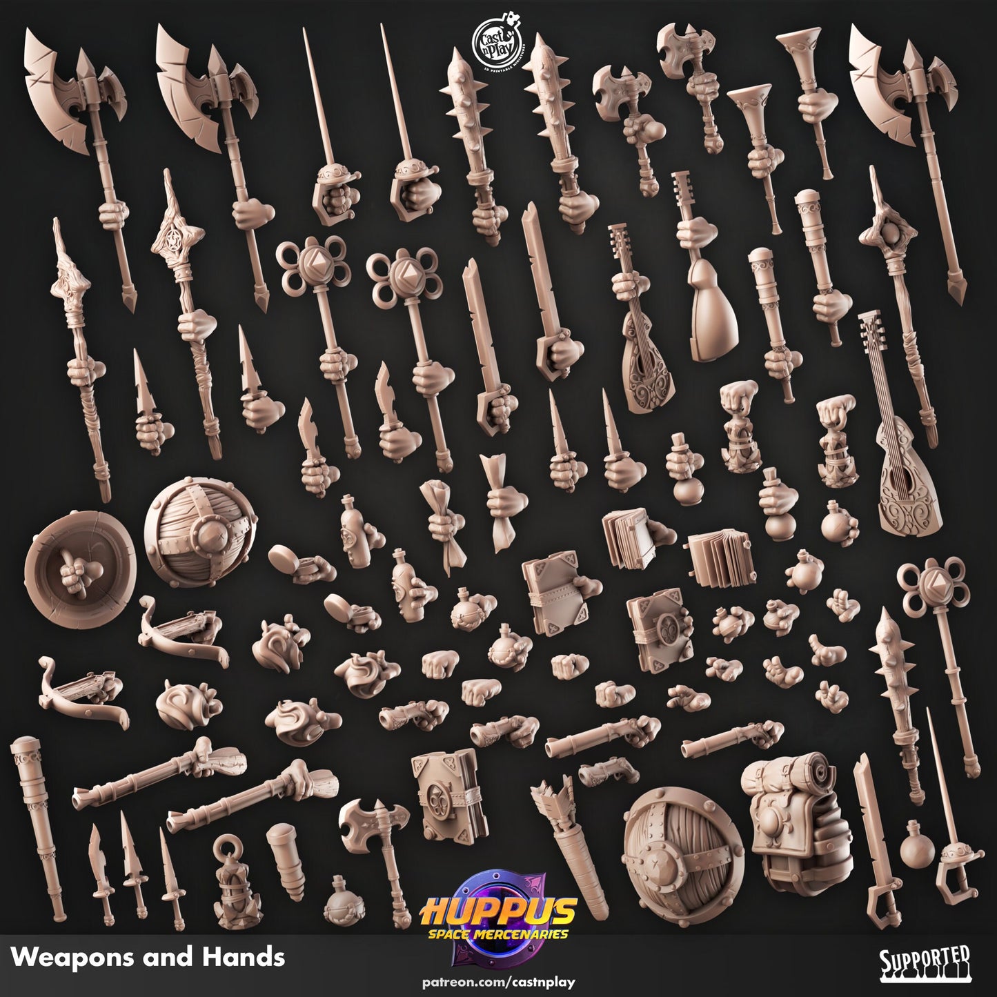 Huppus Sonneteer Bards from "Space Mercenaries" by Cast N Play Miniatures