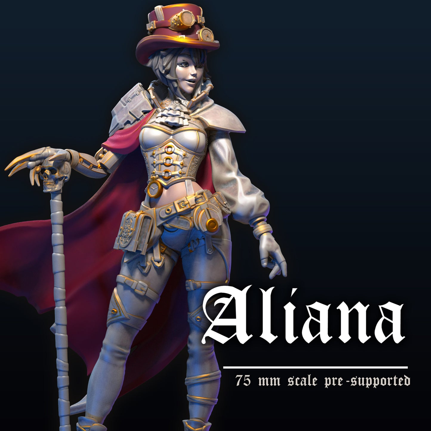Aliana The Time Traveler Pin Up by Dungeons and Maidens Miniatures