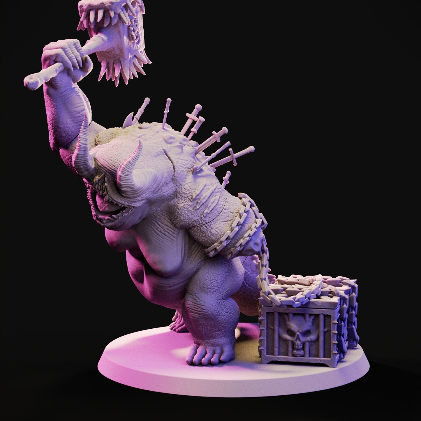 Gold Afflicted Demon by Jigglystix Pin Up Factory Miniatures