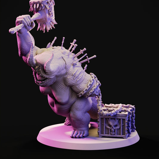 Gold Afflicted Demon by Jigglystix Pin Up Factory Miniatures