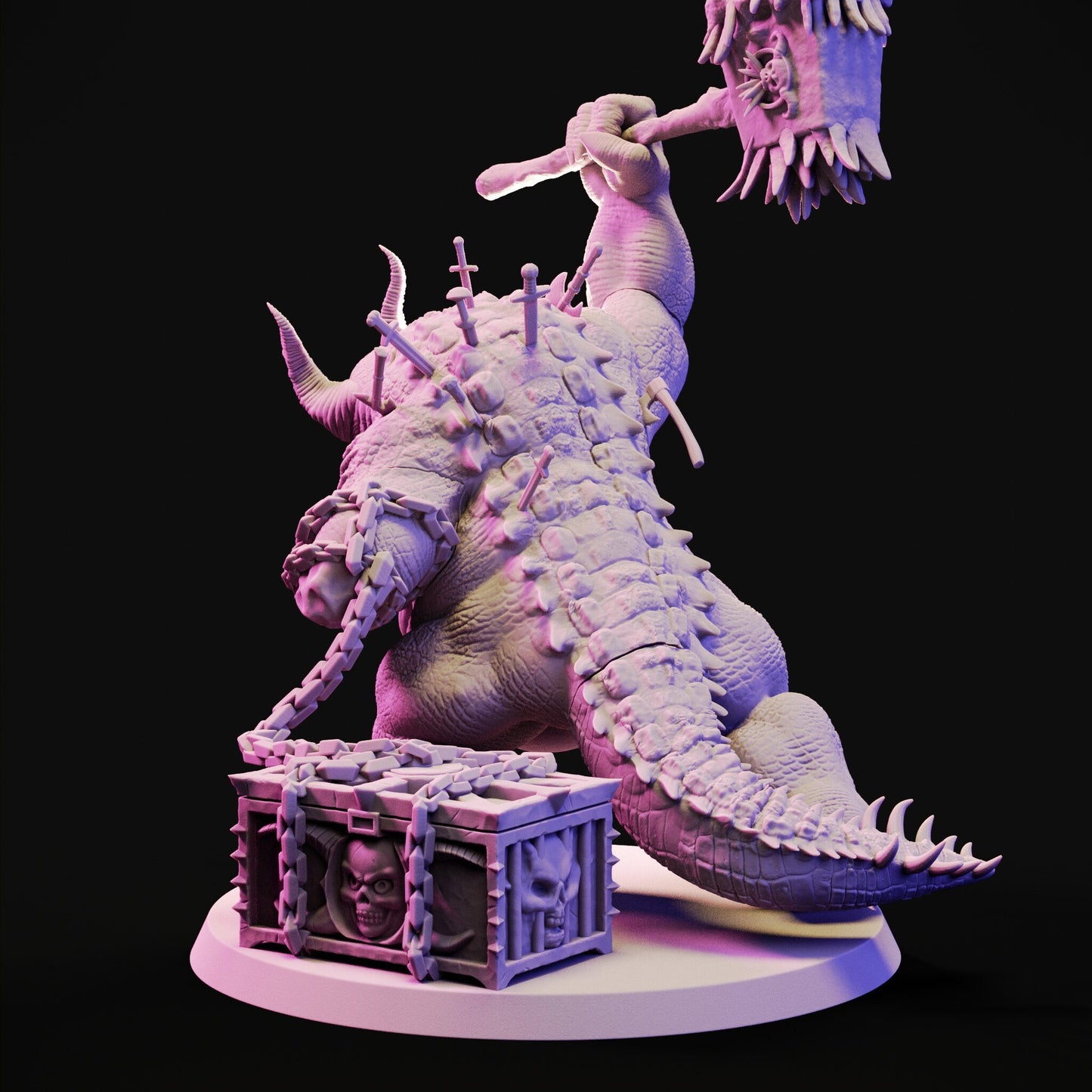 Gold Afflicted Demon by Jigglystix Pin Up Factory Miniatures
