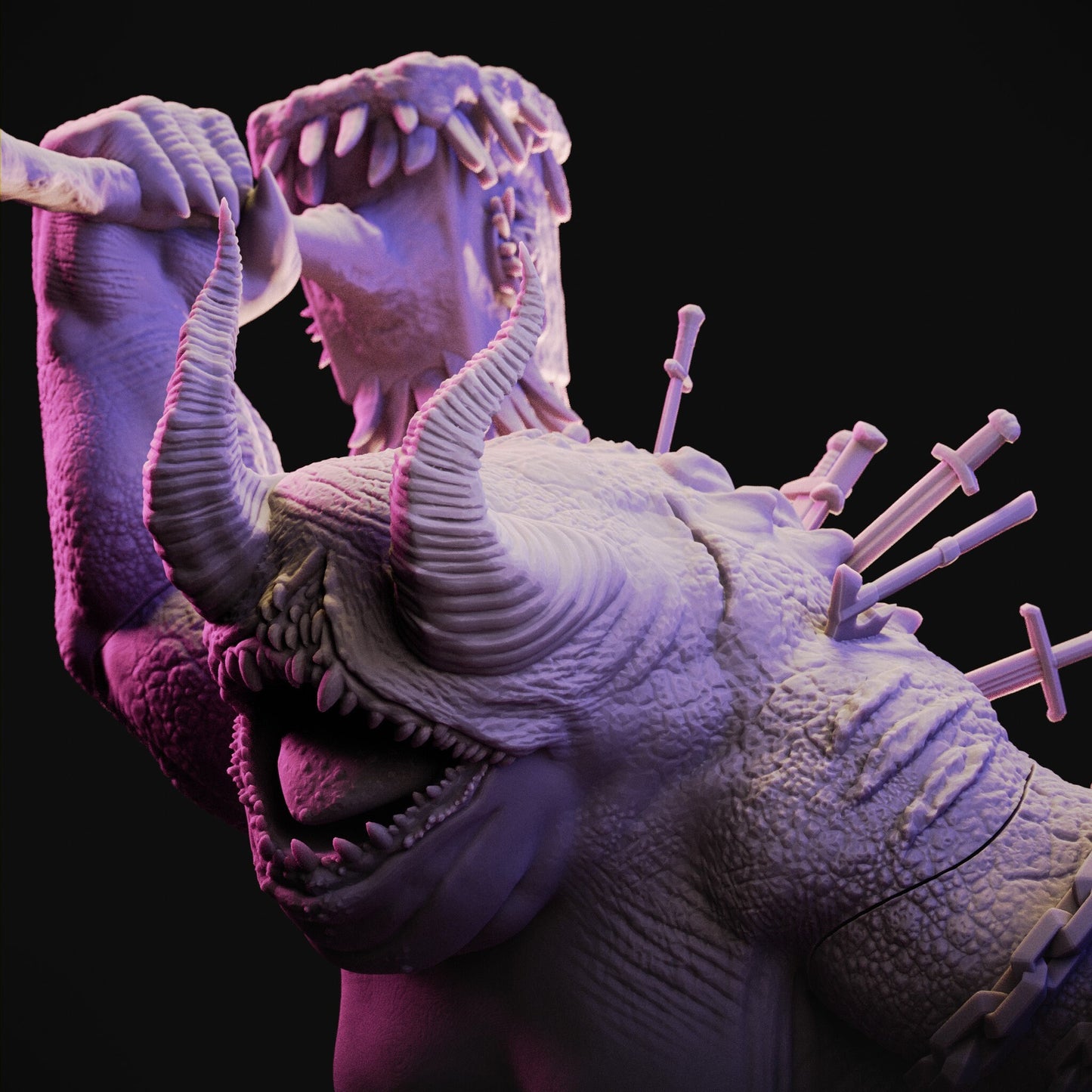 Gold Afflicted Demon by Jigglystix Pin Up Factory Miniatures