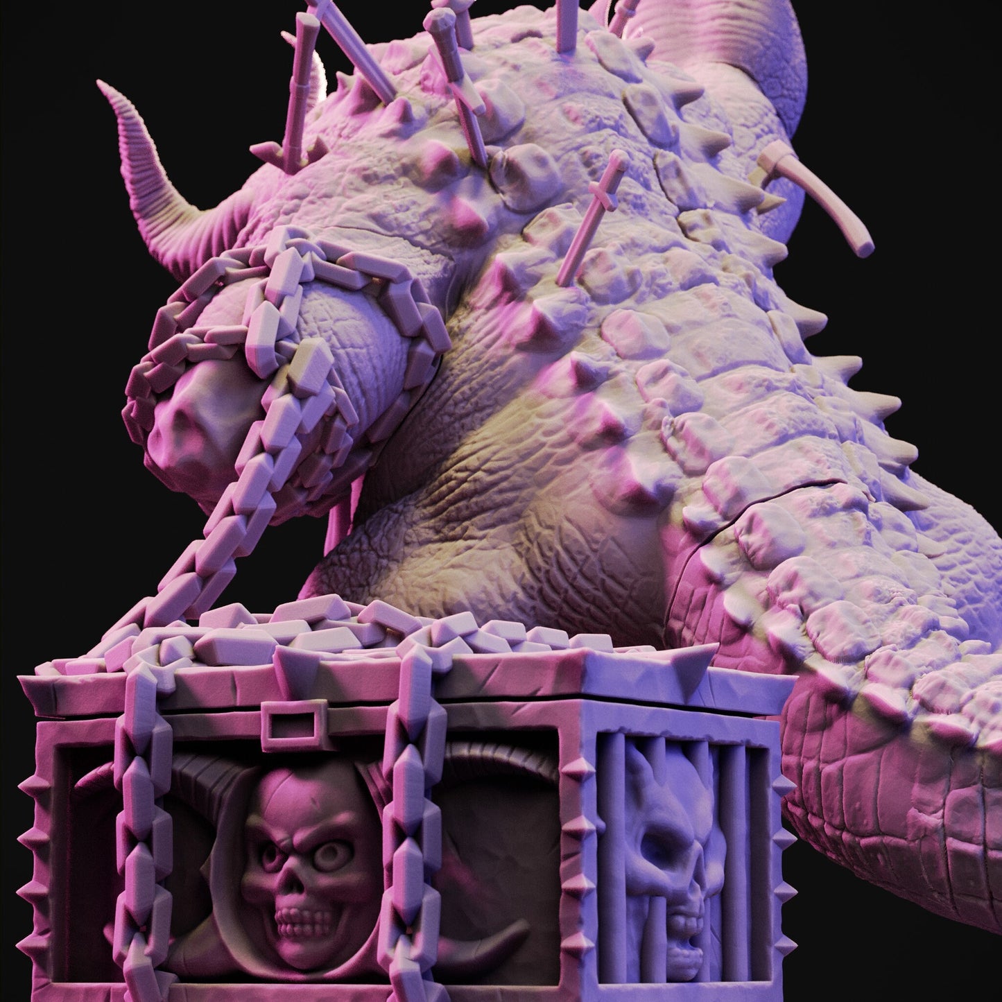 Gold Afflicted Demon by Jigglystix Pin Up Factory Miniatures