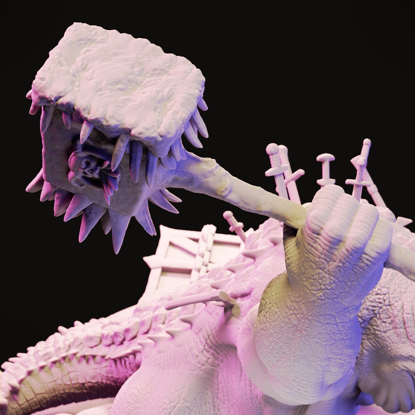 Gold Afflicted Demon by Jigglystix Pin Up Factory Miniatures