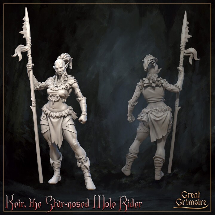 Mole Rider from "Horrors of the Underground" by Great Grimoire Miniatures