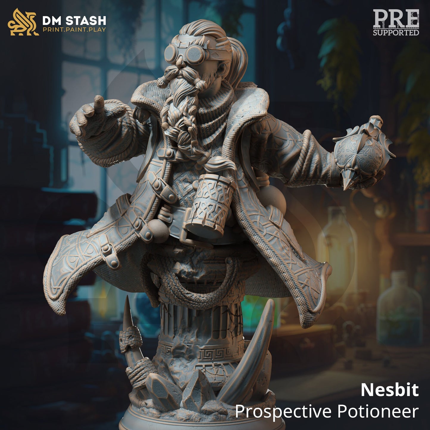Dwarven Alchemist from "University of Ardris" by DM Stash Miniatures