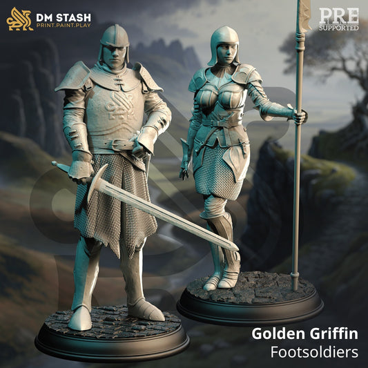 Golden Griffin Foot soldiers from "Of Elves and Men" by DM Stash Miniatures