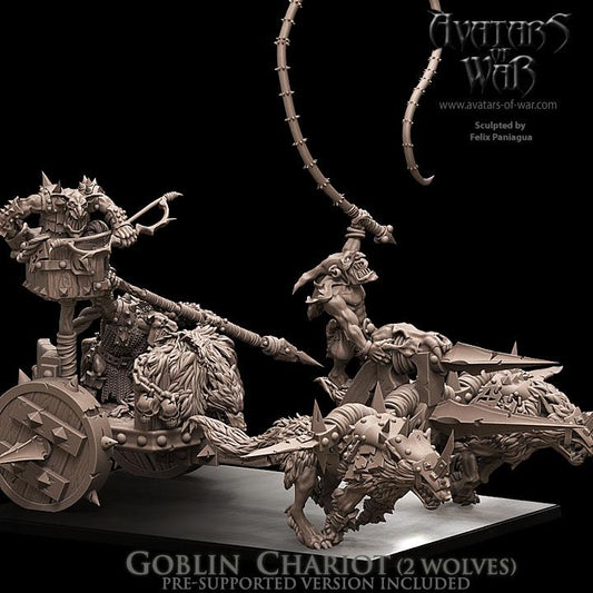 Goblin Wolf Chariot on Wolf by Avatars of War Miniatures