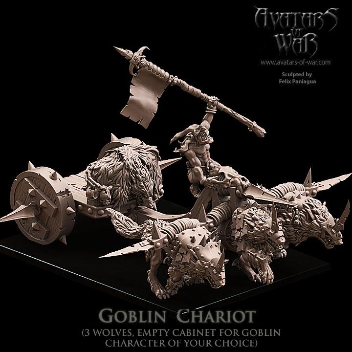 Goblin Wolf Chariot on Wolf by Avatars of War Miniatures