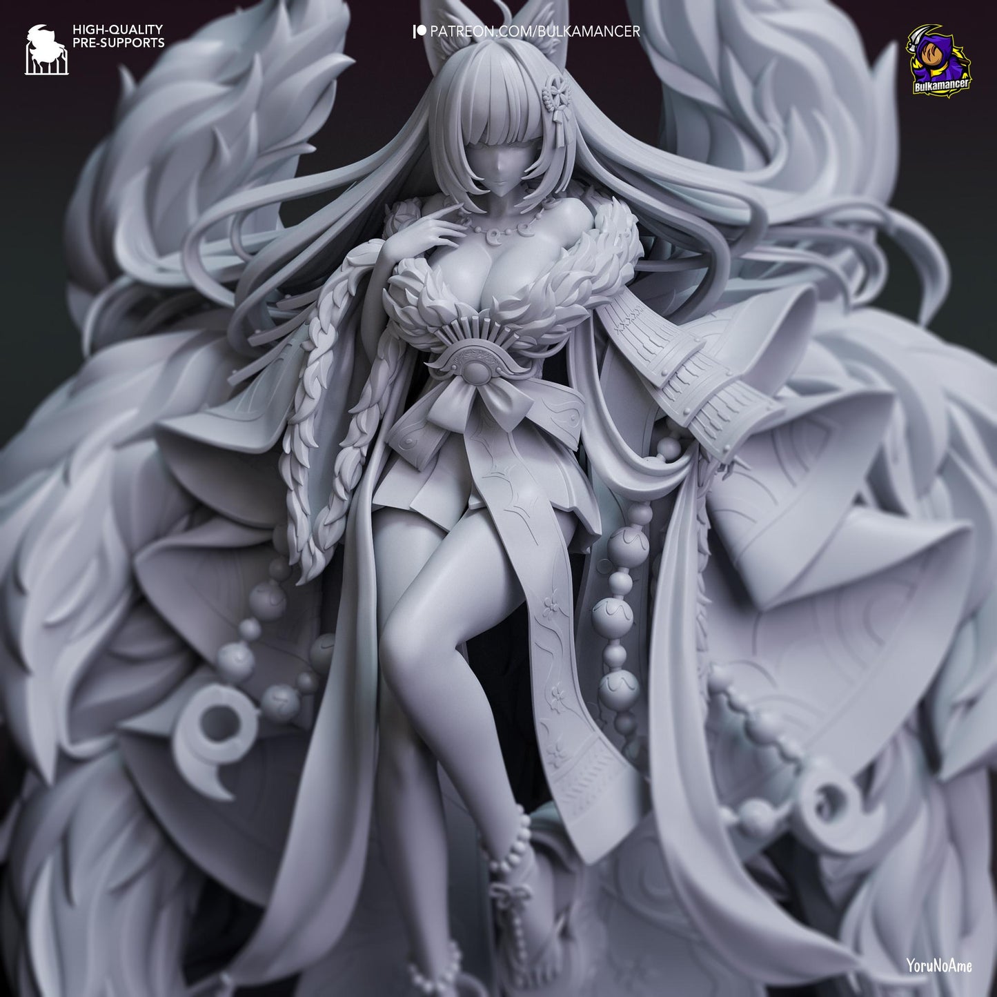 Aloof Kitsune Statue Model Kit by Bulkamancer Sculpts
