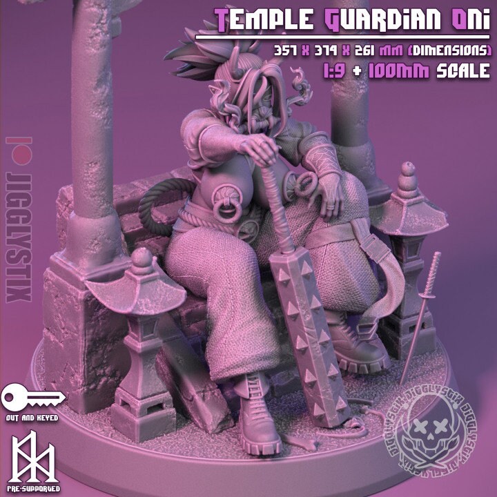 Oni Temple Guardian Statue Kit  by Jigglystix Pin Up Factory