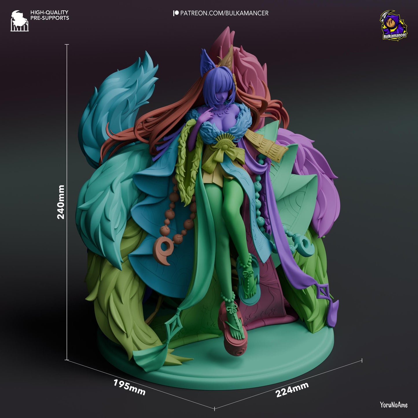 Aloof Kitsune Statue Model Kit by Bulkamancer Sculpts