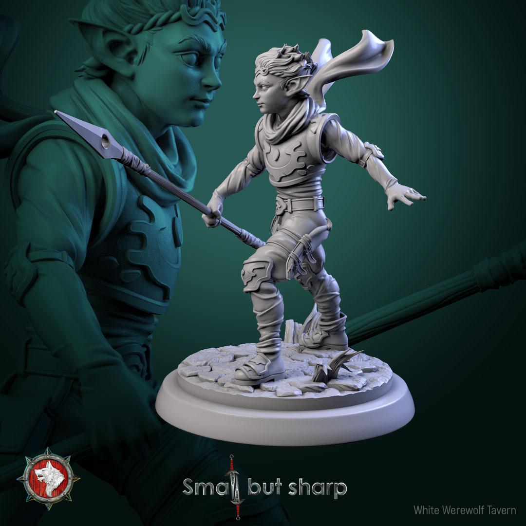 Halfling warriors from "Small but sharp" by White Werewolf Tavern Miniatures