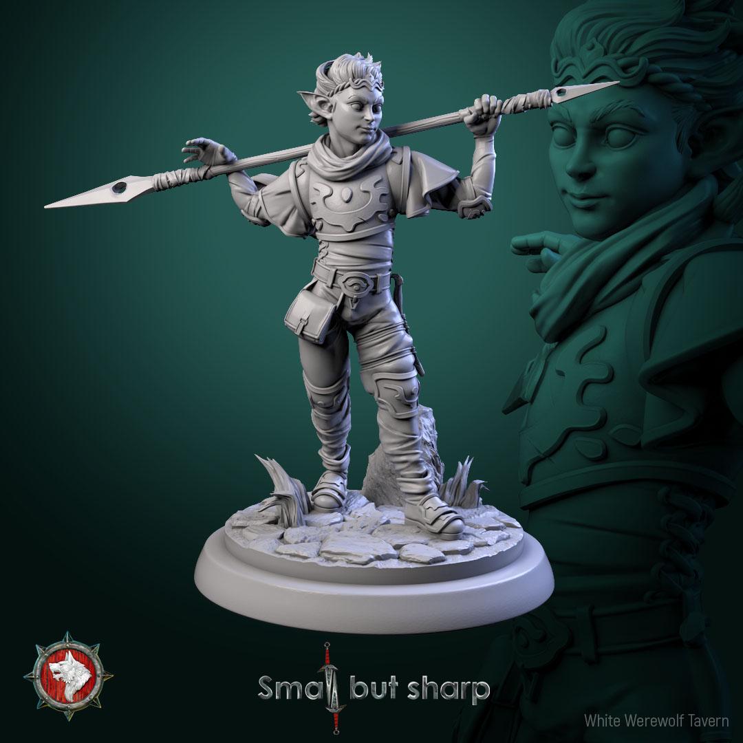 Halfling warriors from "Small but sharp" by White Werewolf Tavern Miniatures