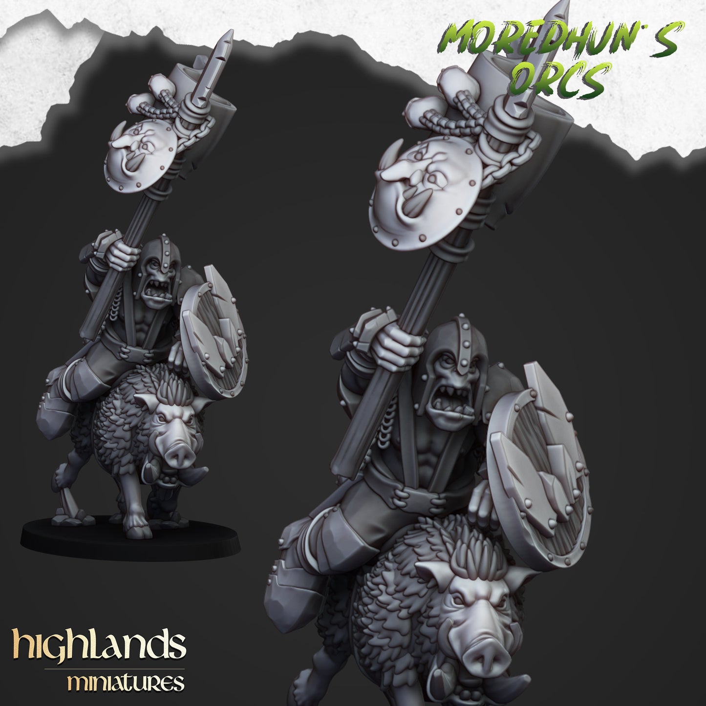 Orc Boar Calvary Unit By Highland Miniatures