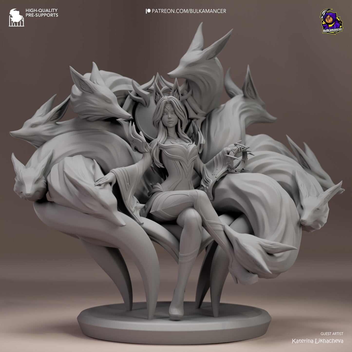 Legendary Kitsune Statue Model Kit by Bulkamancer Sculpts