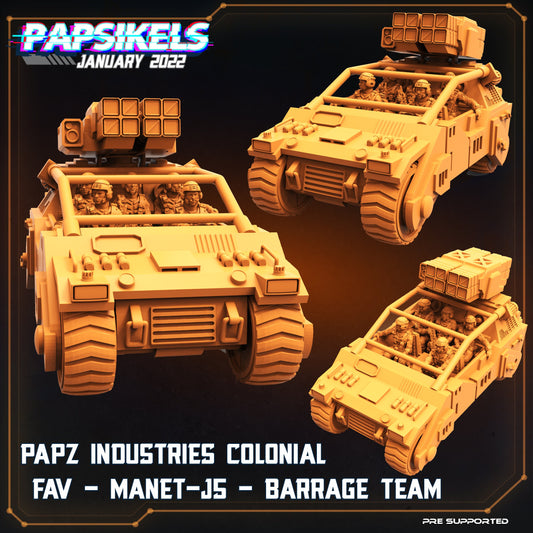 Manet J5 Barrage Team APC from "Dropship Troopers 2" by Papsikels Miniature RPG Starship Troopers Starfinder