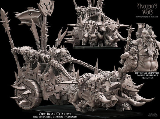 Orc Boar Chariot by Avatars of War Miniatures