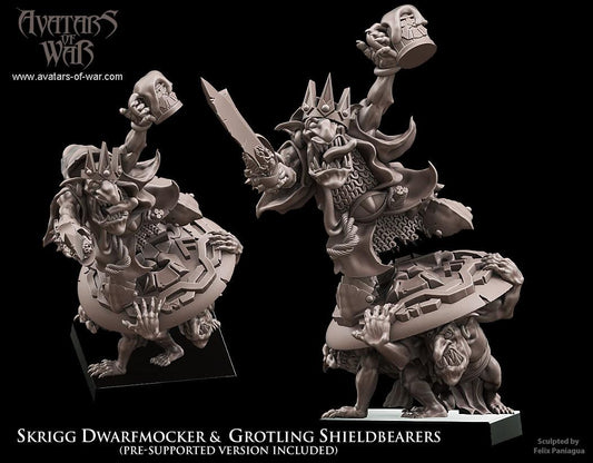Goblin King Dwarfmocker & Shieldbearers by Avatars of War Miniatures