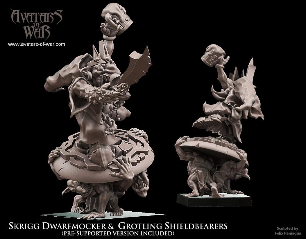Goblin King Dwarfmocker & Shieldbearers by Avatars of War Miniatures