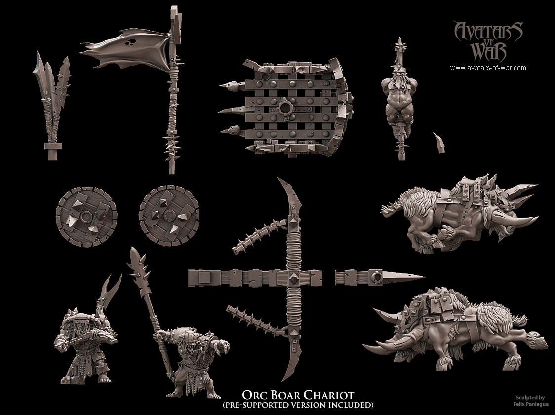 Orc Boar Chariot by Avatars of War Miniatures