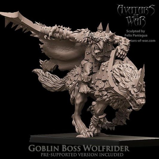Goblin Boss Wolfrider by Avatars of War Miniatures