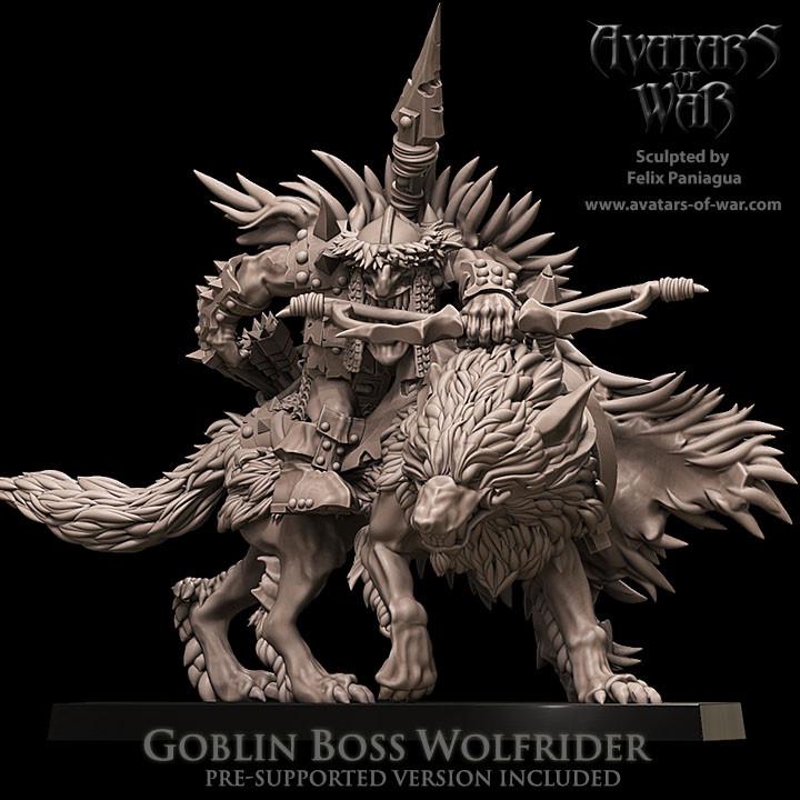 Goblin Boss Wolfrider on Wolf by Avatars of War Miniatures