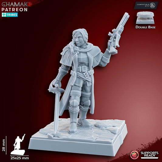 Female Witch hunter hero 1 by Ghamak Miniatures
