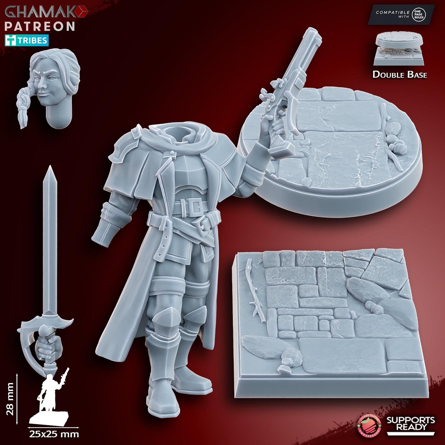 Female Witch hunter hero 1 by Ghamak Miniatures