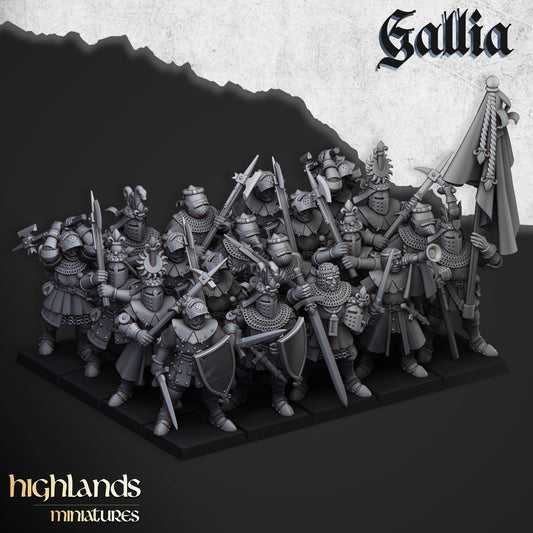 Knights on Foot Unit of Gallia  by Highland Miniatures